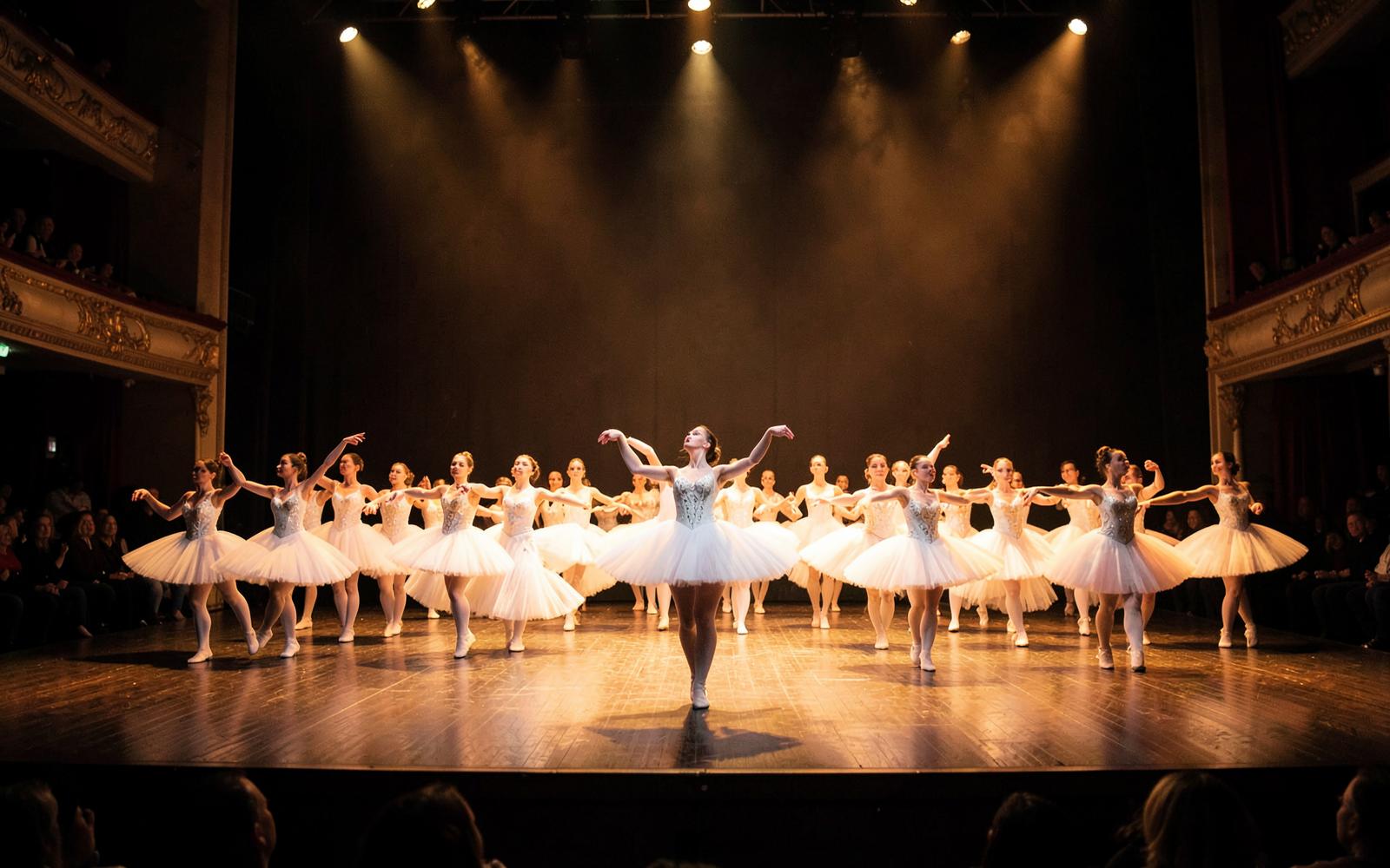 Apresentação de ballet no palco